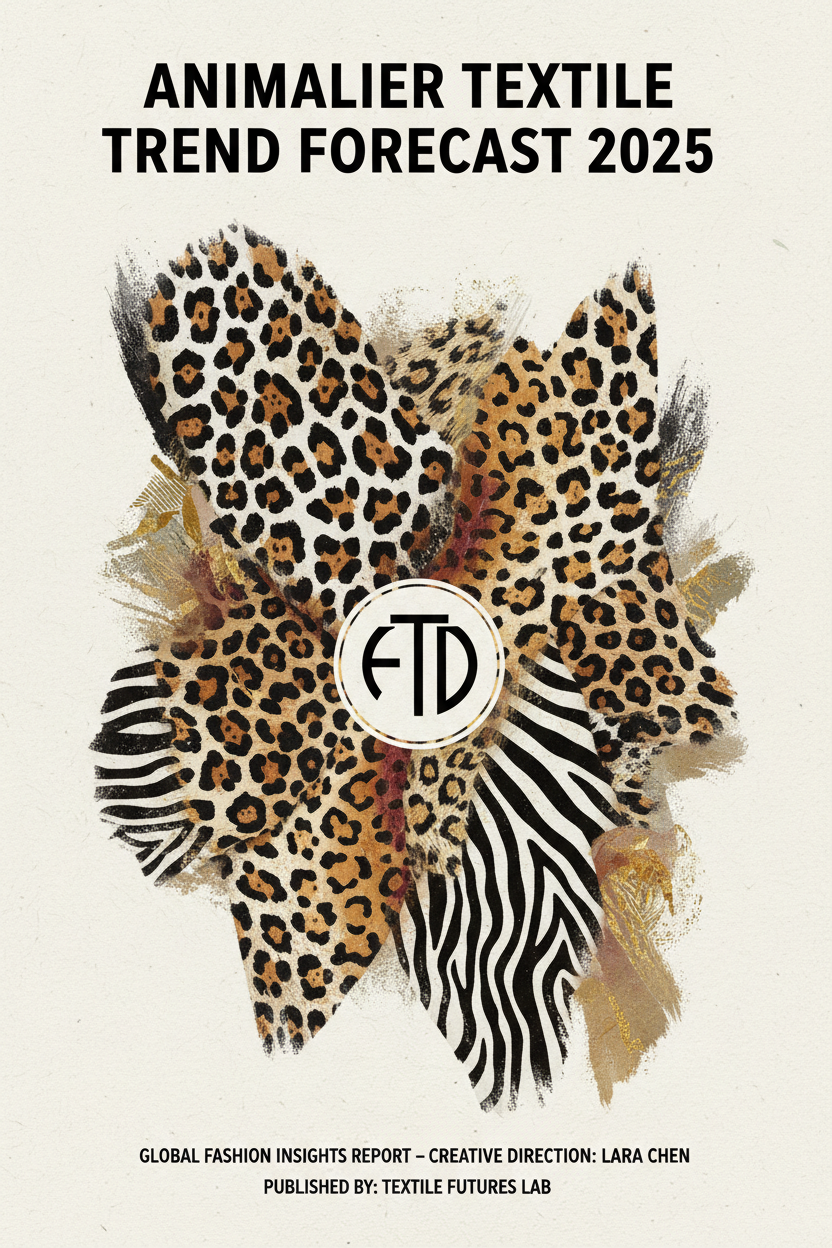Animal Print Trend Forecast PDF cover with leopard, cheetah, and zebra pattern collage