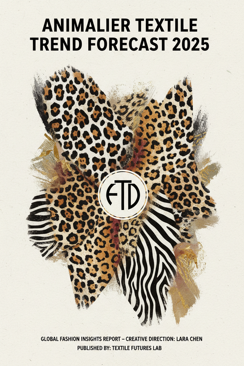 Animal Print Trend Forecast PDF cover with leopard, cheetah, and zebra pattern collage