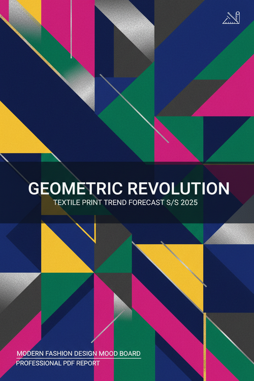 Geometric Print Trend Forecast PDF cover with bold geometric patterns